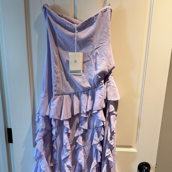 Lavender Strapless Ruffle Dress - Picture 3 of 3
